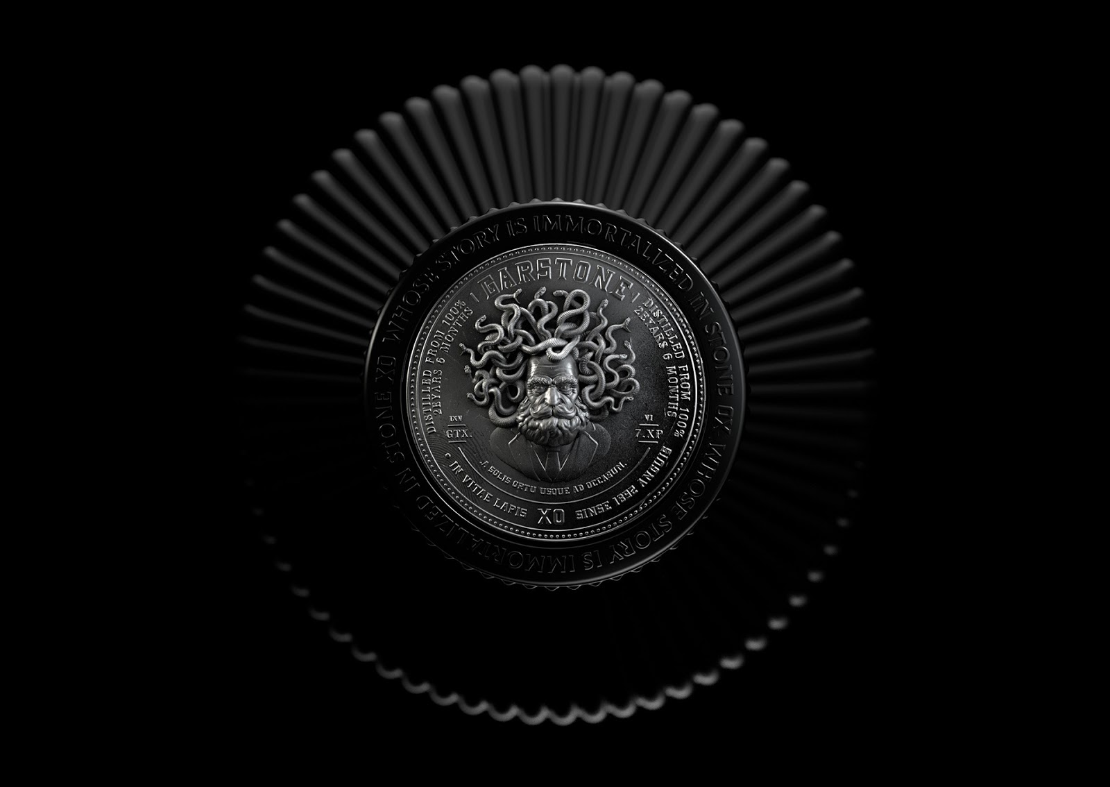 黑色經(jīng)典創(chuàng)意有希臘神話的酒包裝設計